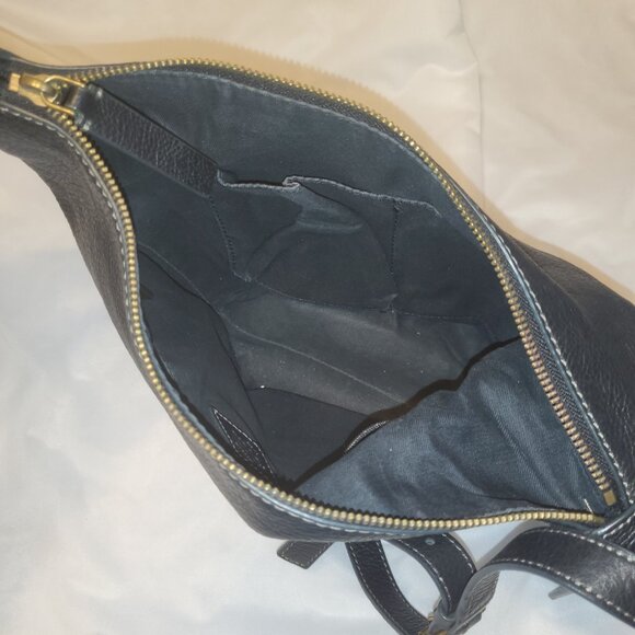 Vintage Fossil Emerson Bag Hobo Crossbody Black Pebble Leather Shoulder Bag Hand - Picture 8 of 16